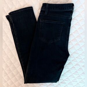 PAIGE Hoxton Ankle Peg Black Button Fly Jeans